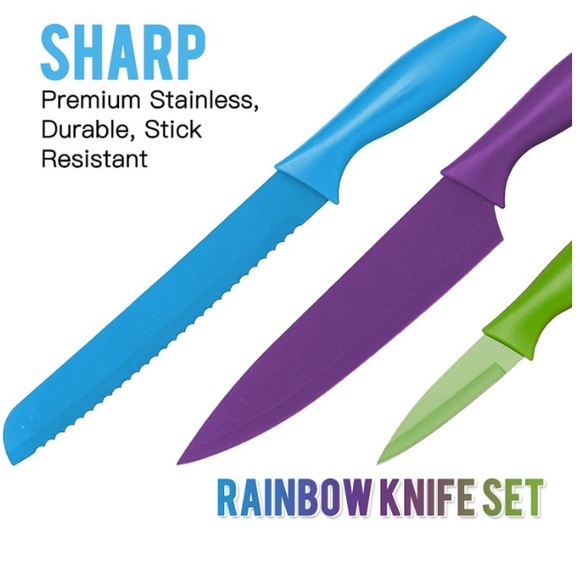 Set 5 Stainless Steel High Carbon Non Stick Knives - Picture 4 of 9